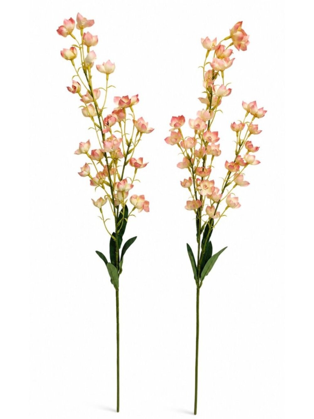 Artificial Dogwood Style Flower Stems Set of 2 Blush Pink White Faux Floral